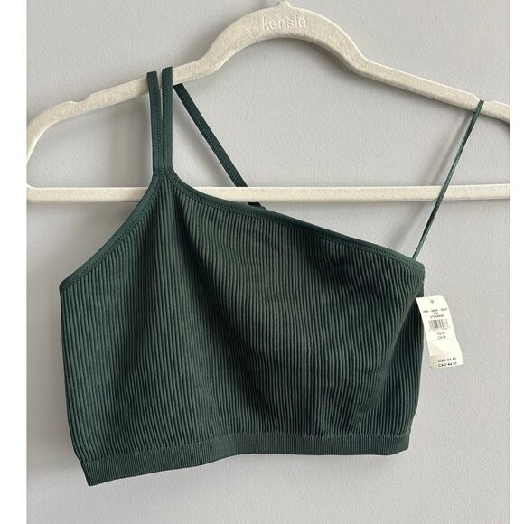 Aerie Other - NWT Aerie One Shoulder Ribbed Crop Top Green Size   Medium